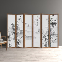 Custom new Chinese style screen partition wall Household living room folding mobile solid wood room office landscape folding screen