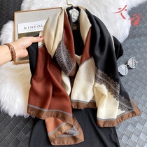 2020 new gauze womens autumn and winter Korean version of Joker shawl outside hipster color color autumn and winter warm scarf