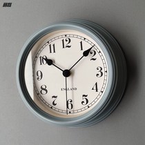 8 inch British small wall clock clock silent bedroom metal creative modern study round retro quartz clock