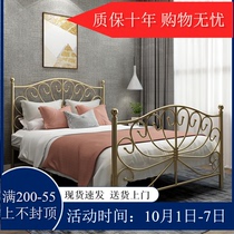 Nordic ins Net red iron bed modern simple princess bed thickened iron bed single double bed 1 5 iron frame bed