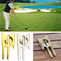 Golf fork turf Tool scribe metal corkscrew with ball nail Divot Tool