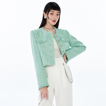 (Small fragrance jacket)Single-breasted placket small fragrance jacket V213WTG047