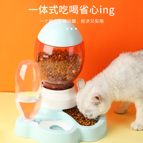 Cat bowl dog bowl dog basin one cat food basin water food double bowl automatic drinking fountain automatic feeding anti-knock products