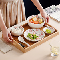 Nordic high-value one-person food combination Home Relief dishes simple bowls chopsticks dishes Japanese tableware set
