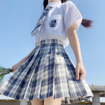 Gentle knife jk uniform suit Female full set girl pleated skirt Summer short sleeve Japanese college style student grid skirt