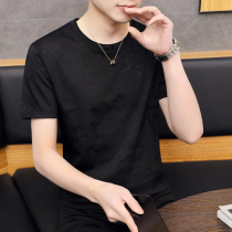 Summer 2021 new short-sleeved t-shirt mens fashion body summer clothes handsome top clothes mens ice silk t-shirt mens clothing