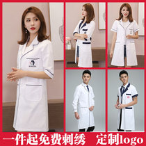 Beauty Hospital white coat long and short sleeve doctor clothing Korean version of mens dental pharmacy clothes Stomatological Hospital work clothes