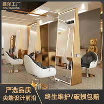 Net Red Barber shop mirror hairdressing shop mirror hair salon special with lamp landing hairdressing mirror double mirror tide model