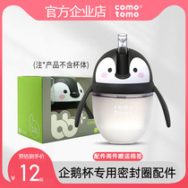 Official comotomo How penguin straw cup head How bottle accessories water cup head