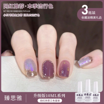 Summer ice through jelly nude nail polish glue 2021 New Net red bean paste purple three color small set of nail salon