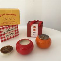 chubbybaby * (Persimmon) ritual style Chinese retro cute Persimmon shape scented candle