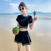 Swimsuit 2021 new split two-piece set conservative thin student small chest Korean ins swimsuit female small man