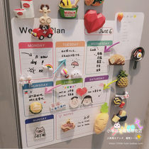 ins Simple magnetic calendar calendar notepad Refrigerator sticker magnet Magnetic erasable message board magnetic sticker