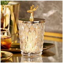 European toothpick tube household Crystal cotton sign box ins living room candy jar creative personality high-grade storage Cup