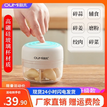 Mini glass baby food supplement machine household electric garlic machine baby small cooking machine garlic meat grinder