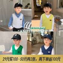 Lin-Lin moms childrens vest Spring-autumn-style boysknitted waistcoat boys waistcoat boys mandarin vest Chinese children