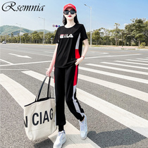 RSEMNIA sports suit women style 2022 new summer display slim fashion foreign air short sleeve casual wear two sets
