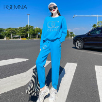 Rsemnia Sports Suit Women's Spring and Autumn New Brand Leisure Fashion Foreign Style Advanced Wear Two-Piece Set ~