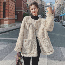 Lamb coat women 2021 Winter new Joker particle plush thick leather wool one female sheep cutting tide