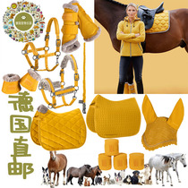 German direct mail retro-golden sunflower equestrian ride horse saddle cushion cage and tie leg-guarded ear cover