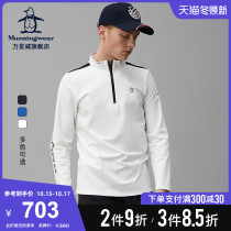 MUNSINGWEAR Wanxingwei Men Long Sleeve T-Shirt Autumn Golf Clothing Stand Collar Knit CWMQ104