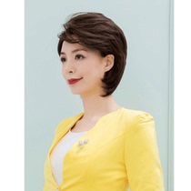 Female host news anchor photogenic wig female short hair long hair CCTV announcer full head cover