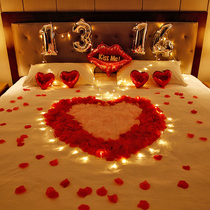 Simulation rose petals Valentines Day romantic proposal birthday party decoration to create romantic surprise room layout