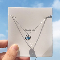 s925 silver mermaid tears necklace female Korean version of niche design human fish foam choker student hipster necklace
