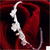 South Korea s925 couple plum blossom cherry blossom creative opening bracelet bracelet bracelet female retro art send mother