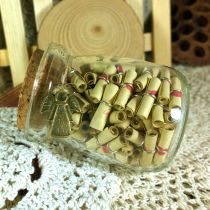 Angel love vintage color wishing paper roll kraft paper strip cork drift bottle star bottle Lucky star bottle special offer