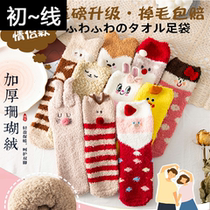  Autumn Winter Thickening Warm Floor Socks Christmas Home Coral Suede Socks Children Cartoon Cute Sleeping Socks Moon