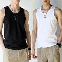 (Buy one sent one) Japanese Department pure cotton vest Mens gym sweatshirt breathable pure color harness sleeveless t-shirt Chauffather