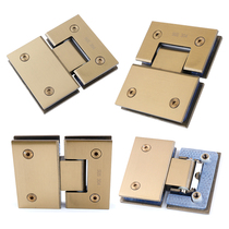 (Glaze without fingerprint) 180 degree titanium salad frameless glass door clip hinge 304 stainless steel bathroom clip