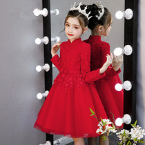 Girl Lian Dress Spring Autumn 2023 New Plus Suede Children Foreign Piste Girl Little Girl Little Girl Long Sleeve Dress Princess Dress