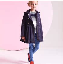 Fa D autumn and winter 21 girls fold button hooded cotton Joker windbreaker classic utility