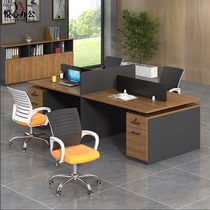 loft Industrial Wind office table and chair combination four simple staff work desk double computer desk staff Single