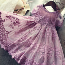  Girls summer dress Western princess dress 2020 new Korean childrens baby girl mesh vest skirt