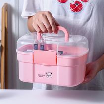 Japanese small medicine box Family Medicine drug storage box first aid box household large capacity medicine box portable
