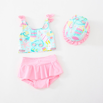 Childrens swimsuit female baby cute little princess swimsuit 2021 new little girl split beach seaside swimsuit