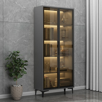 Glass door bookcase childrens bookcase floor multilayer book storage cabinet living-room display cabinet storage bookcase