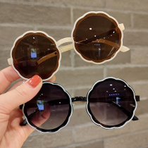 Children Sunglasses Girl Fashion Sunglasses Girl Cute Flowers Glasses Female baby Anti-UV sunglasses tide