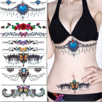 Back waist tattoo stickers Waterproof female long-lasting sexy caesarean section cover scars stretch marks Belly chest private parts tattoo stickers