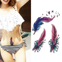 16 yuan feather tattoo patch waterproof lasting female scar birthmark sexy simulation tattoo 15X21cm