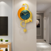 Wall clock living room Nordic light luxury fashion creative clock Simple home modern clock Net red restaurant background wall table