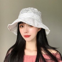 Cap children Summer sun-shading flat top thin lace basin shading day system 100 lap foldable Temperament Retro Fisherman Hat