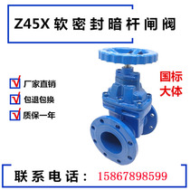 Z45X dark rod elastic seat seal soft seal Ductile iron flange gate valve engineering fire water sewage valve