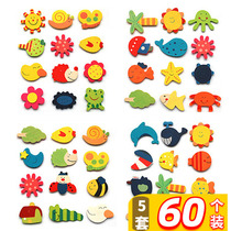 Refrigerator stickers Environmental protection wooden wooden Japanese magnet paintings Korean creative cartoon alphanumeric refrigerator stickers set