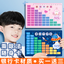 Multiplication formula table 99 multiplication formula card Primary school mathematics formula table First and second grade full set of 99 multiplication and division table recitation artifact