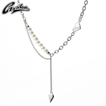 GUUKA tide brand pearl stacked necklace men and women Liu Yu the same hip hop couple heart-shaped pendant necklace to send girlfriend