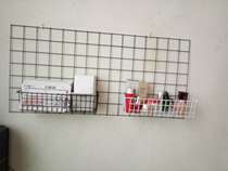 Hole board shelf storage basket Supermarket hanging basket storage rack Mesh mesh mesh basket black storage basket Household